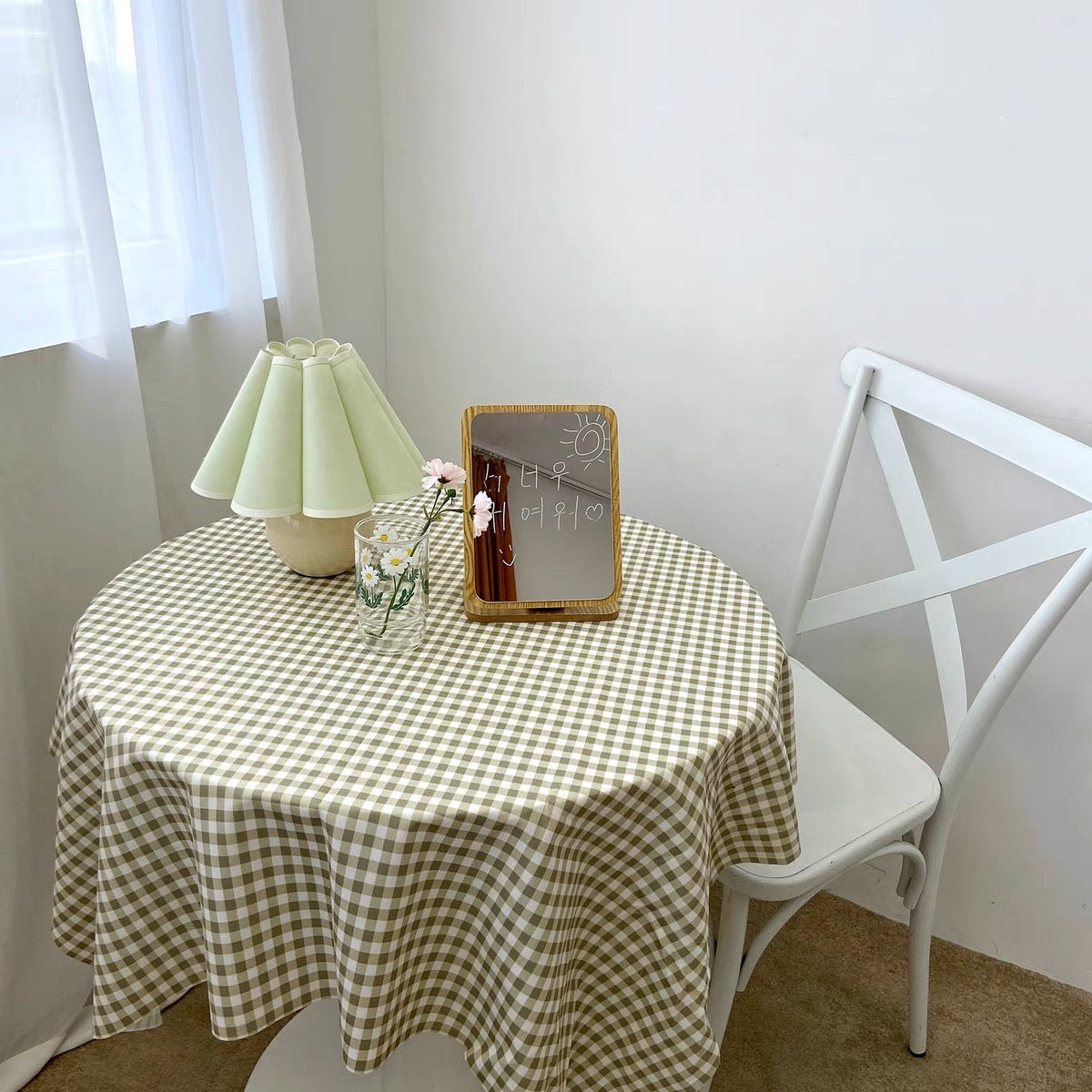 Soft Plaid Tablecloths - Dusty Green, Blue or Beige