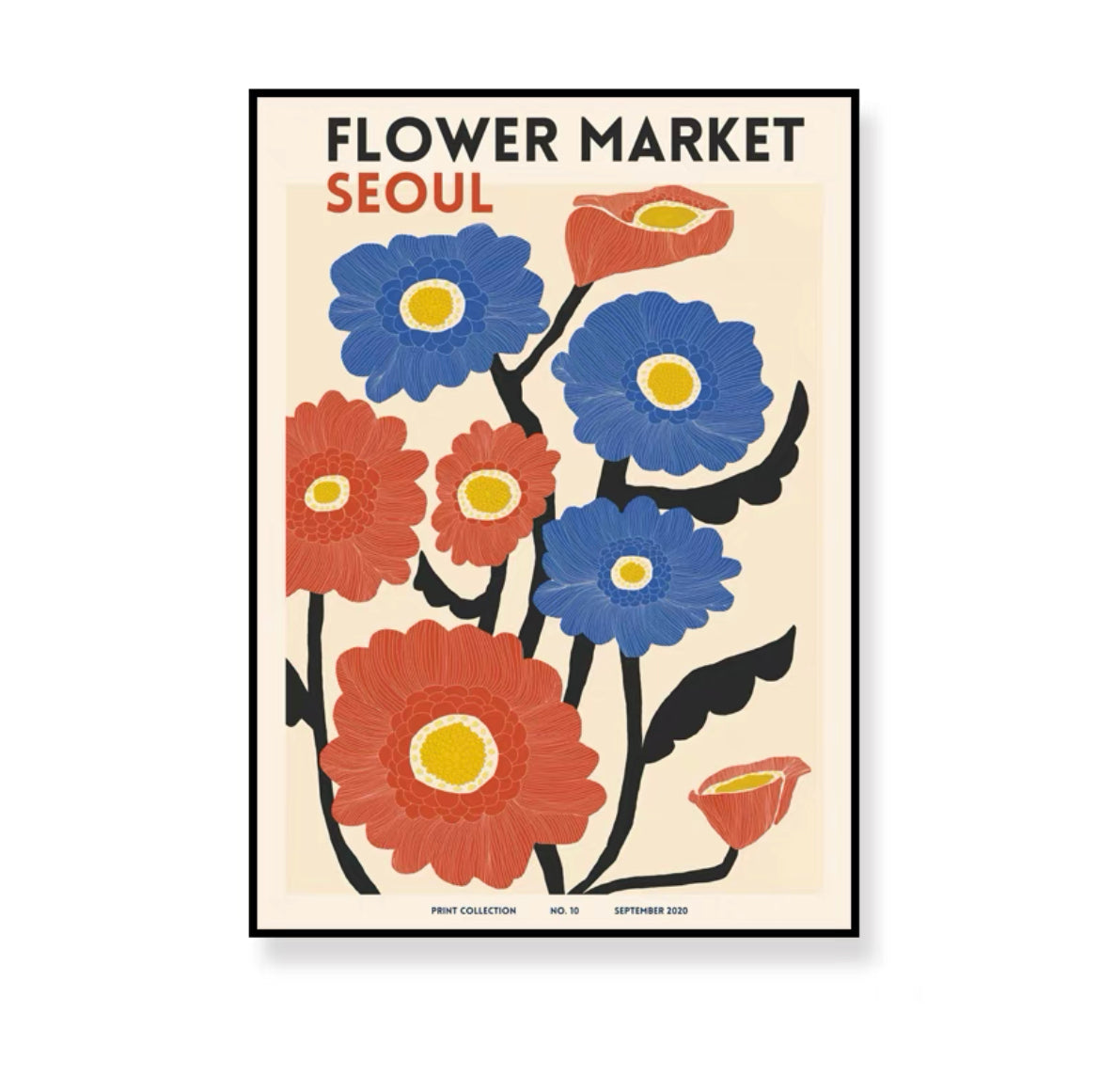Flower Market Retro Canvas Paintings - 40cmx60cm